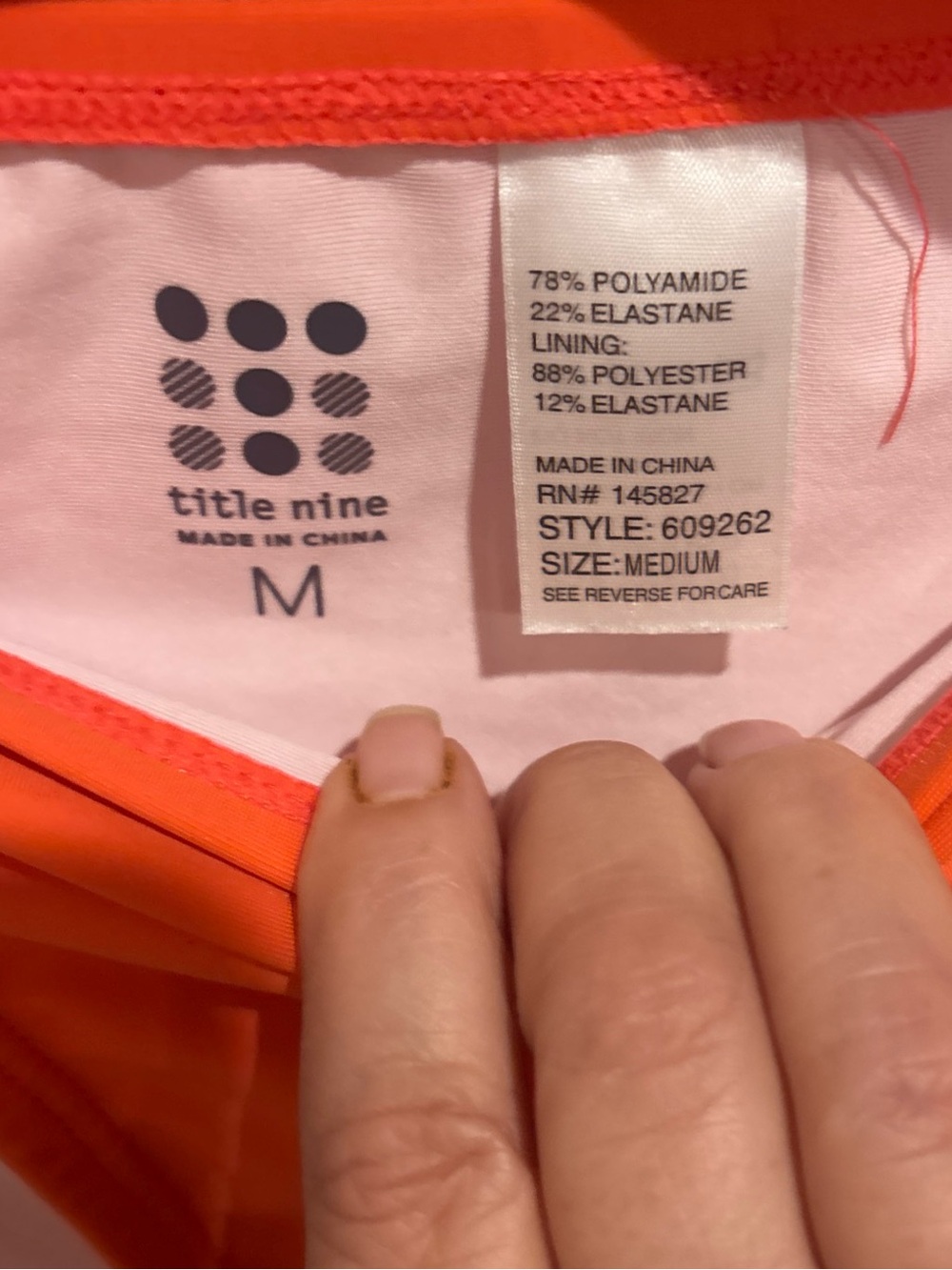 Title Nine bikini set orange padded underwire top 36DD, bottoms size M 2 piece - Picture 5 of 6